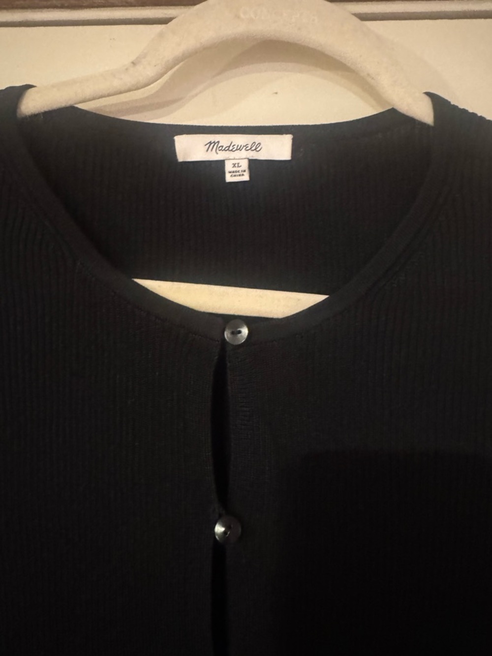 Madewell Black Ribbed Button-Up Cardigan - Picture 3 of 6